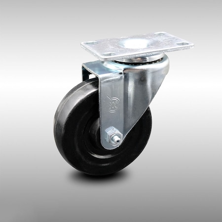 Service Caster 4 Inch SS Hard Rubber Wheel Swivel Top Plate Caster SCC-SS20S414-HRS